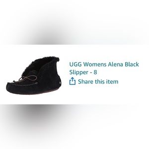 Black UGG moccasins slippers size:8
